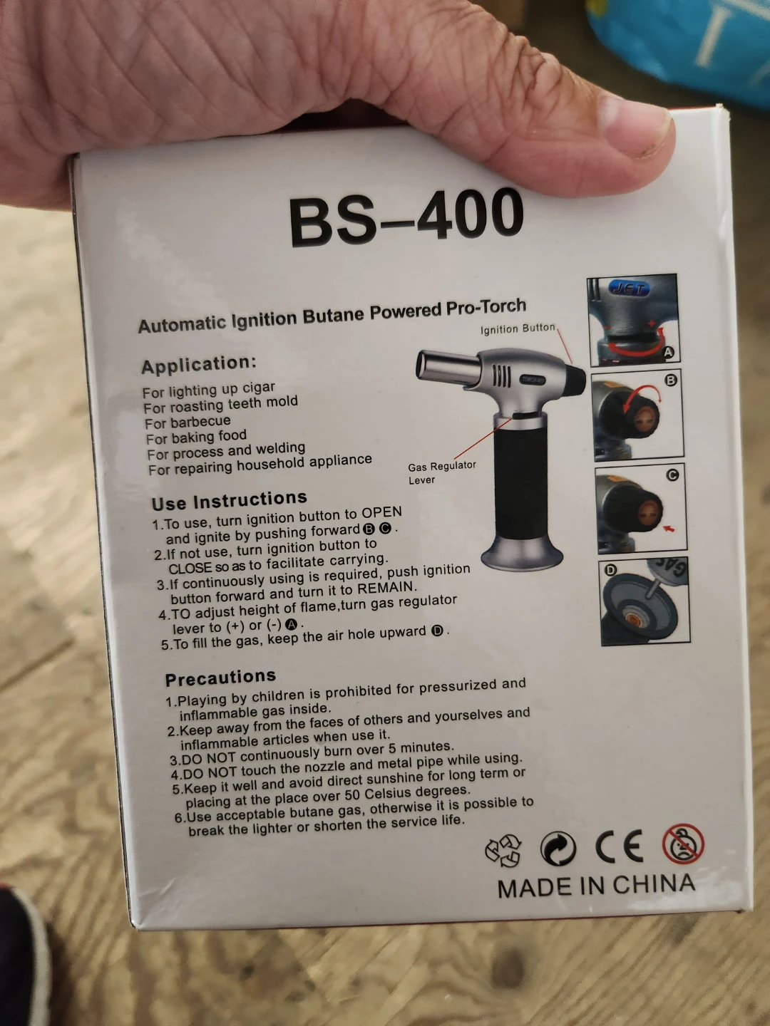 BS-400 Automatic Ignition Butane Powered Pro-Torch - photo 3