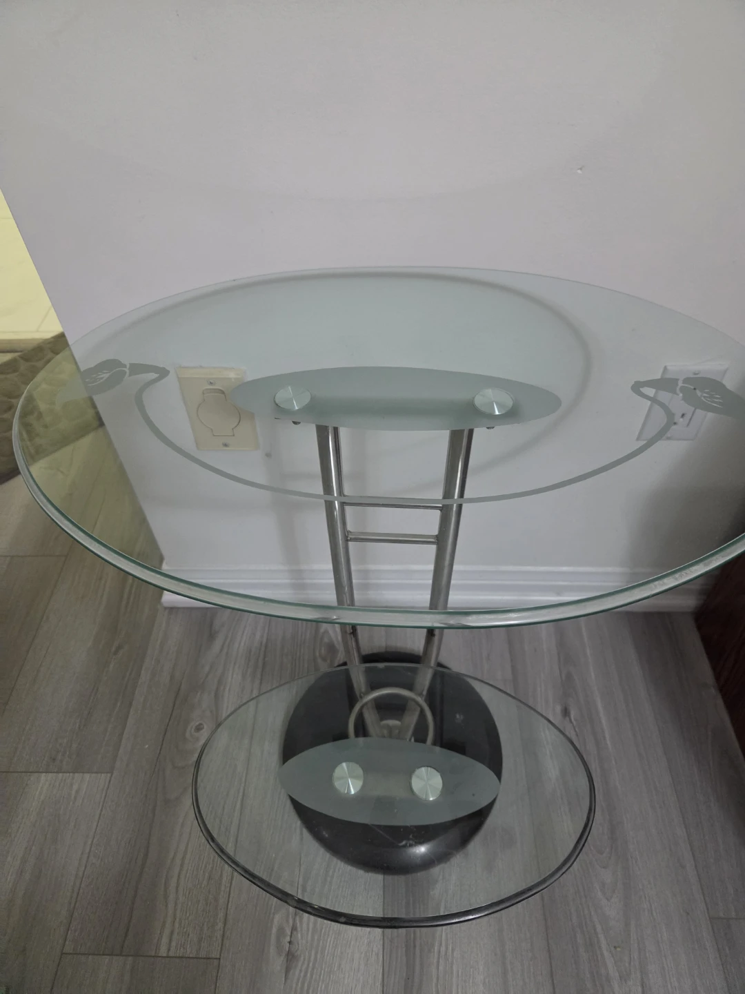 Glass and Chrome Side Table