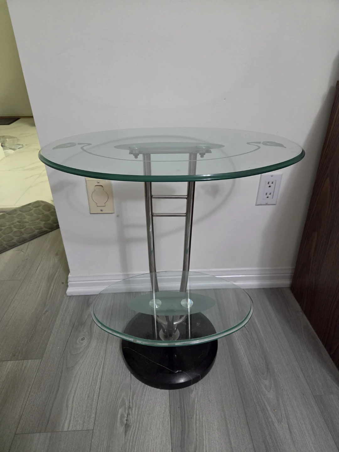 Glass and Chrome Side Table - photo 2