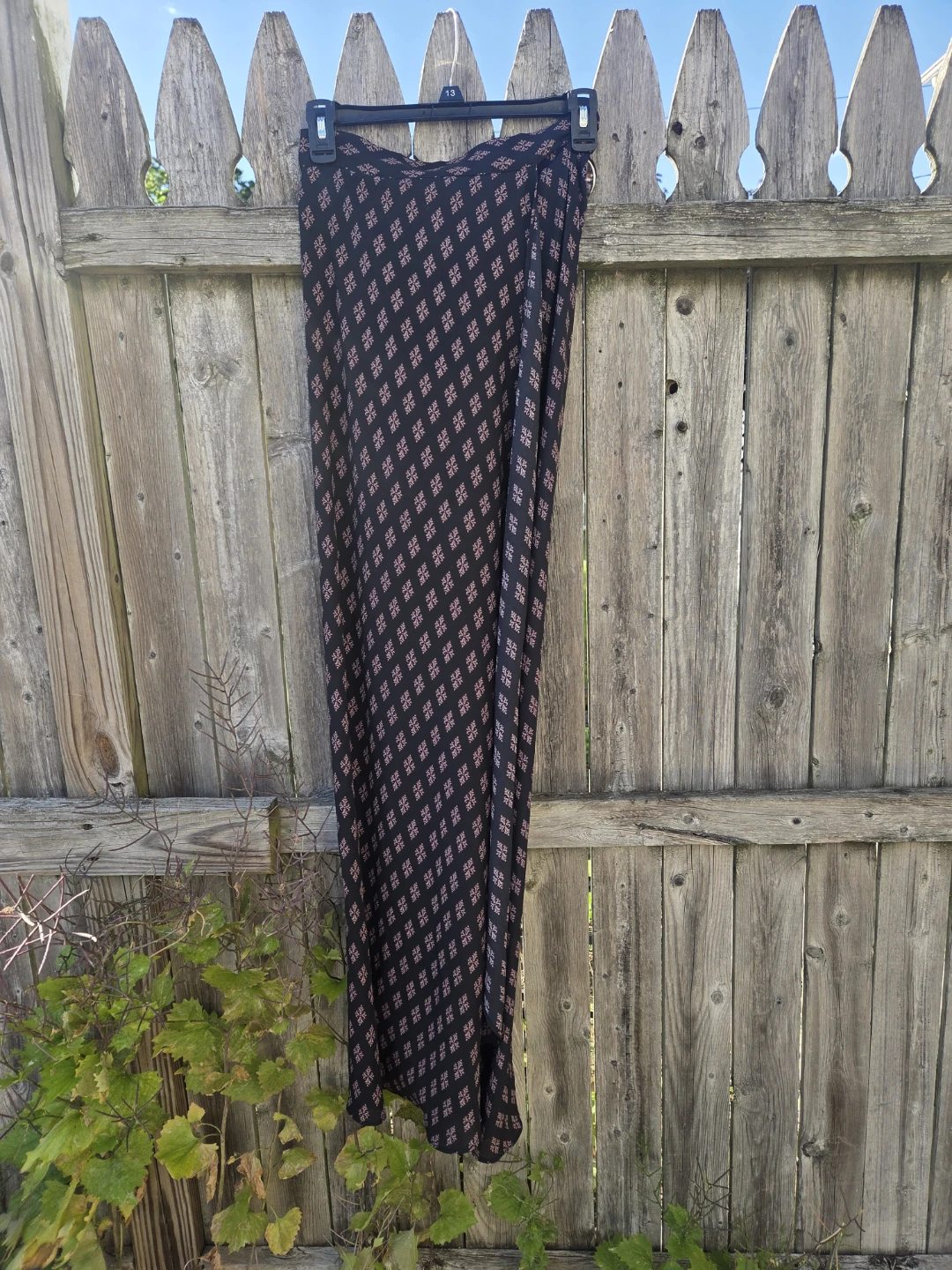Olivacious Black and Pink Patterned Maxi Skirt - Size S
