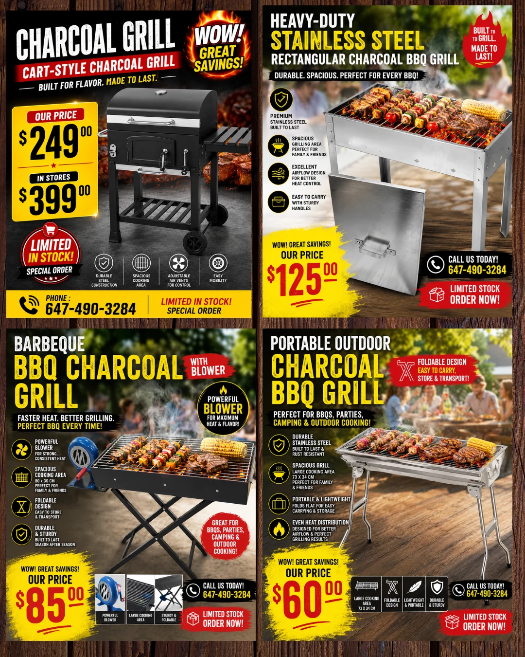 🔥🍔 Portable Charcoal BBQ Grill – WOW! Great Savings! 🍖🔥