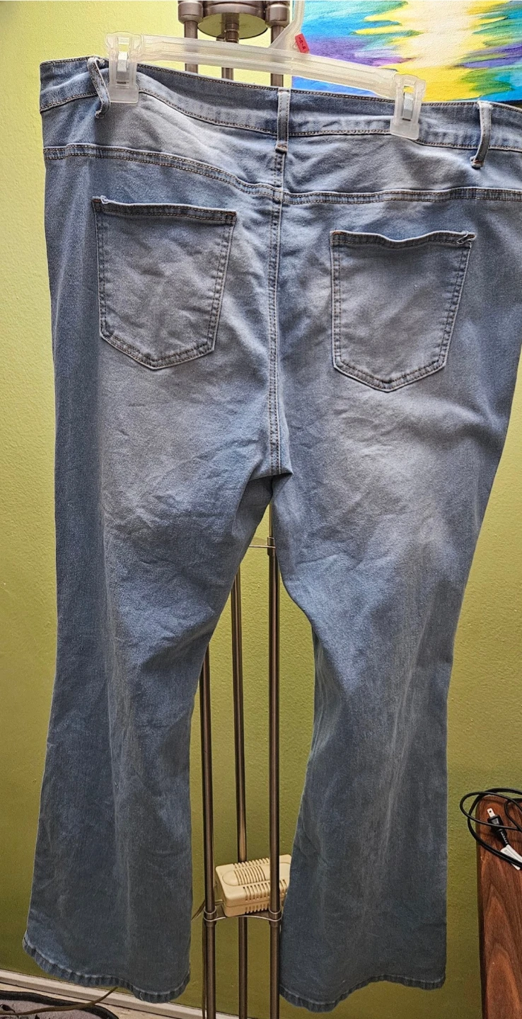 Women's Light Wash Distressed Flare Jeans - photo 2