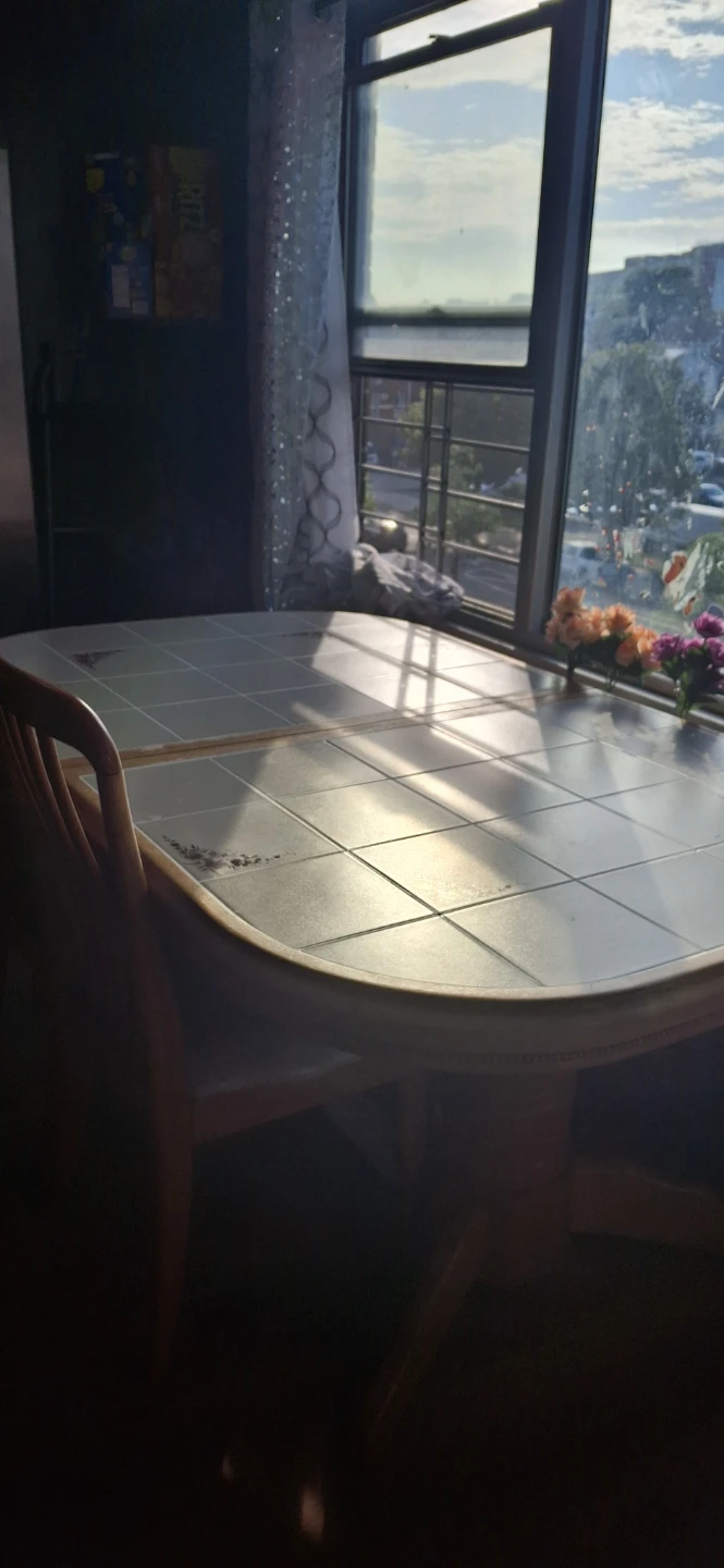 Wood Dining Table with Tiled Top with two chairs Negotiable :yes - photo 4