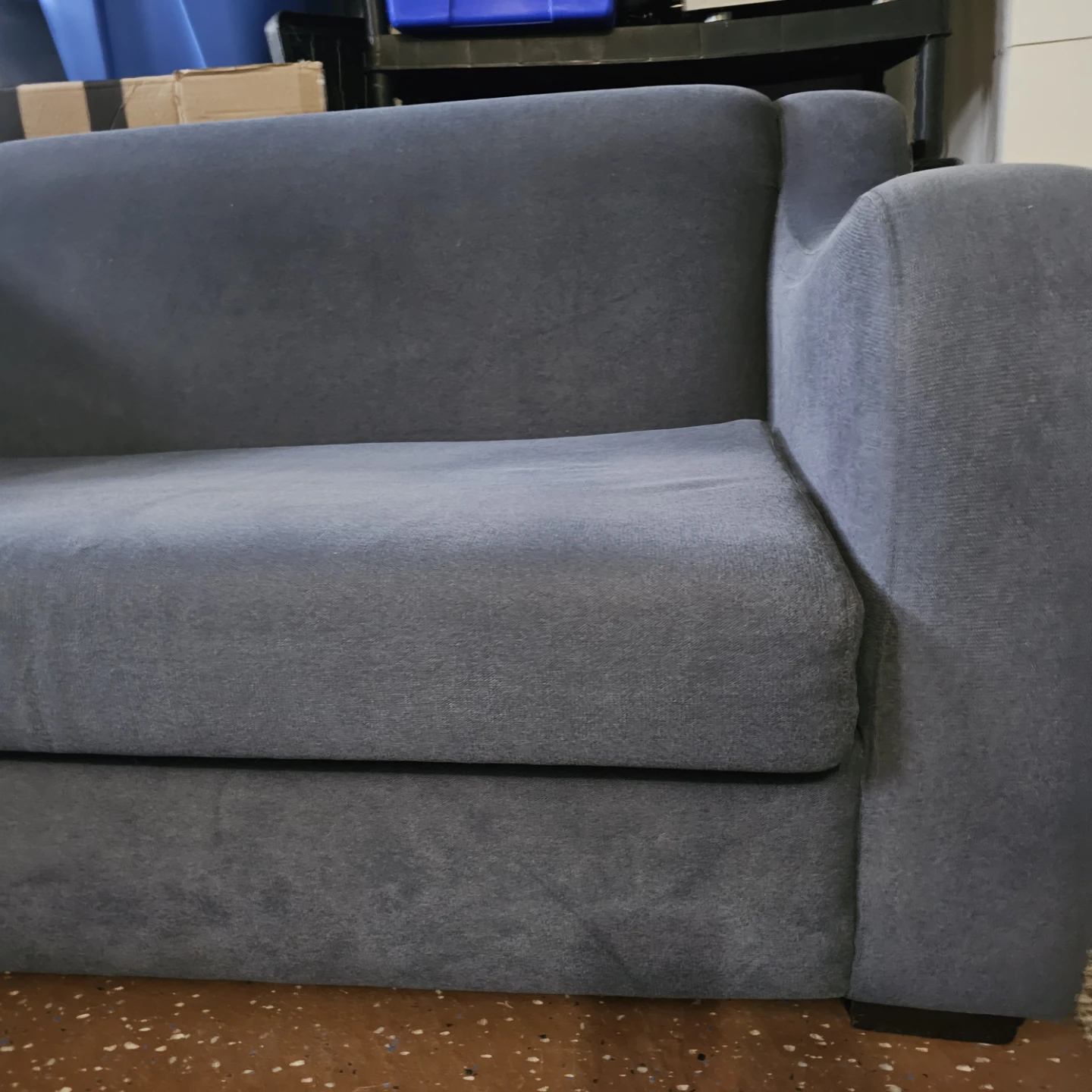 Dark Grey Sofa with Two Teal Cushions - photo 2
