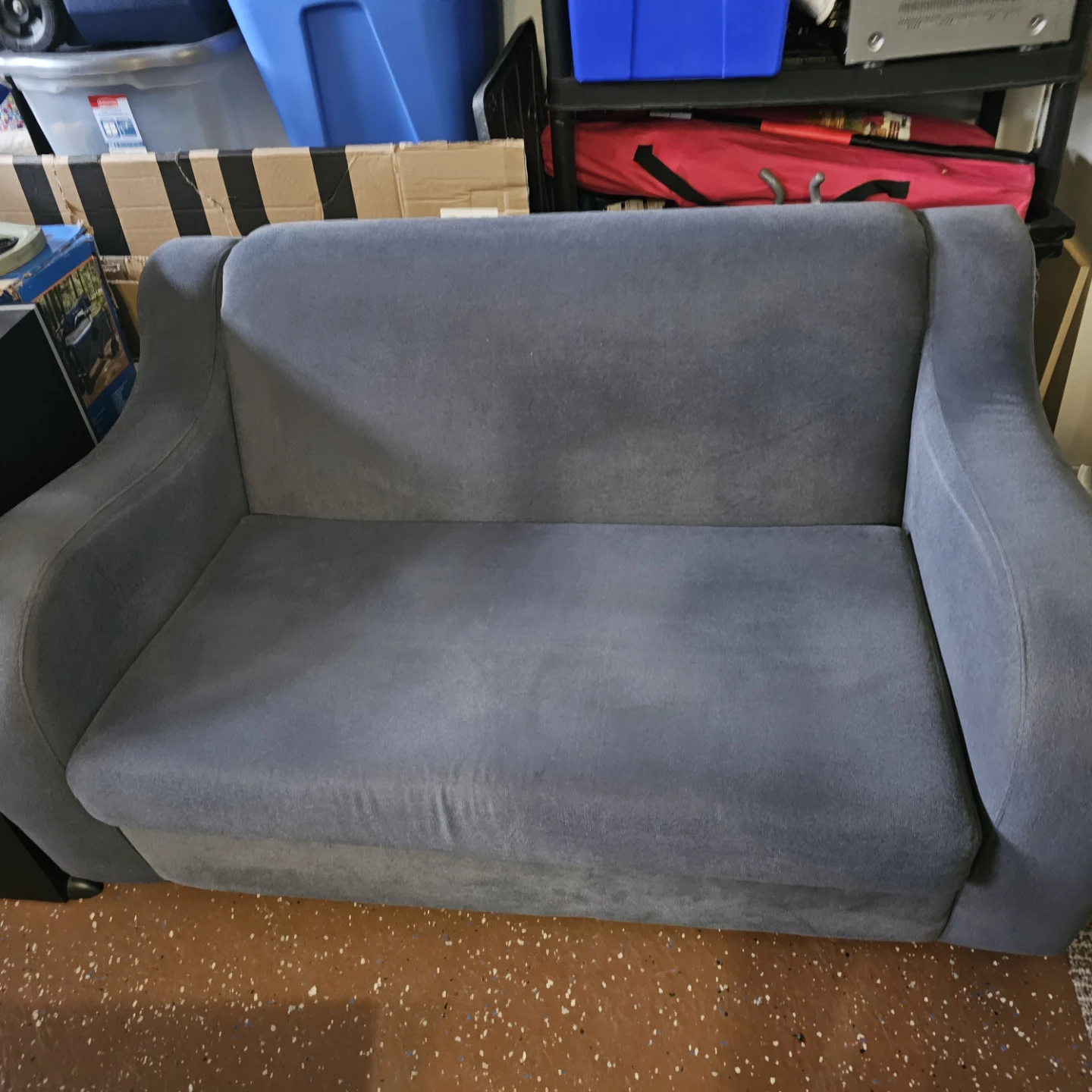 Dark Grey Sofa with Two Teal Cushions - photo 3