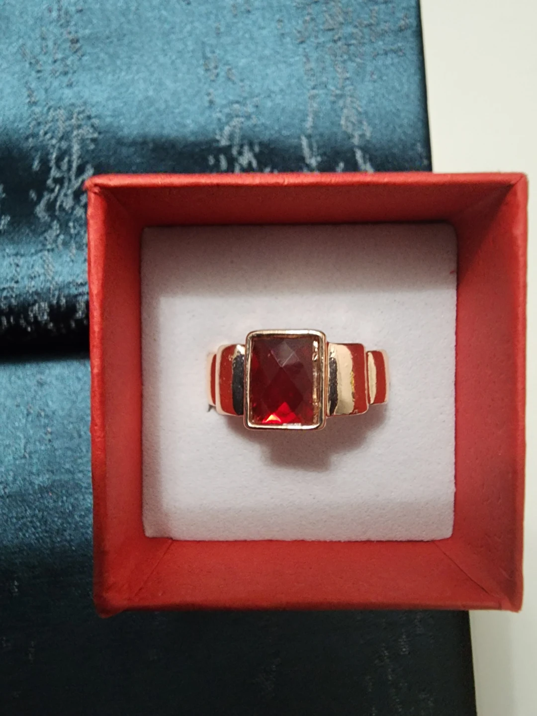 Gold-tone Ring with Red Stone - photo 2