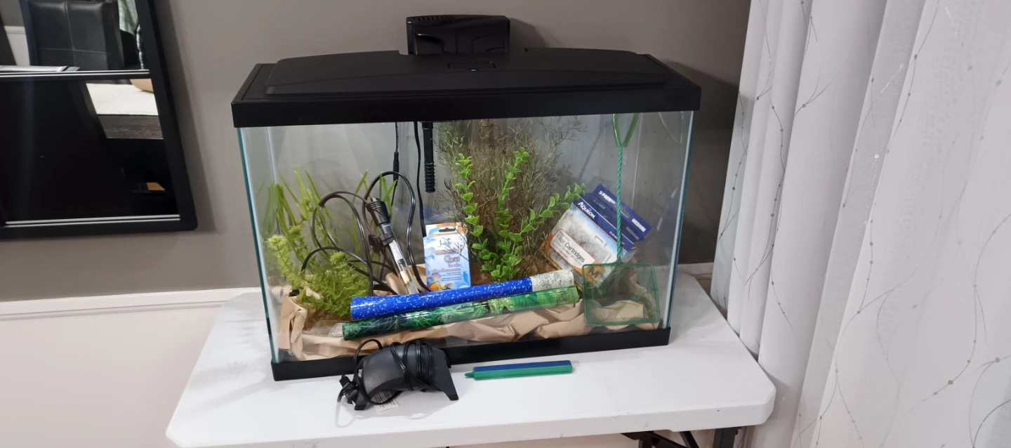 Aquarium Kit with Heater, Filter, and Accessories