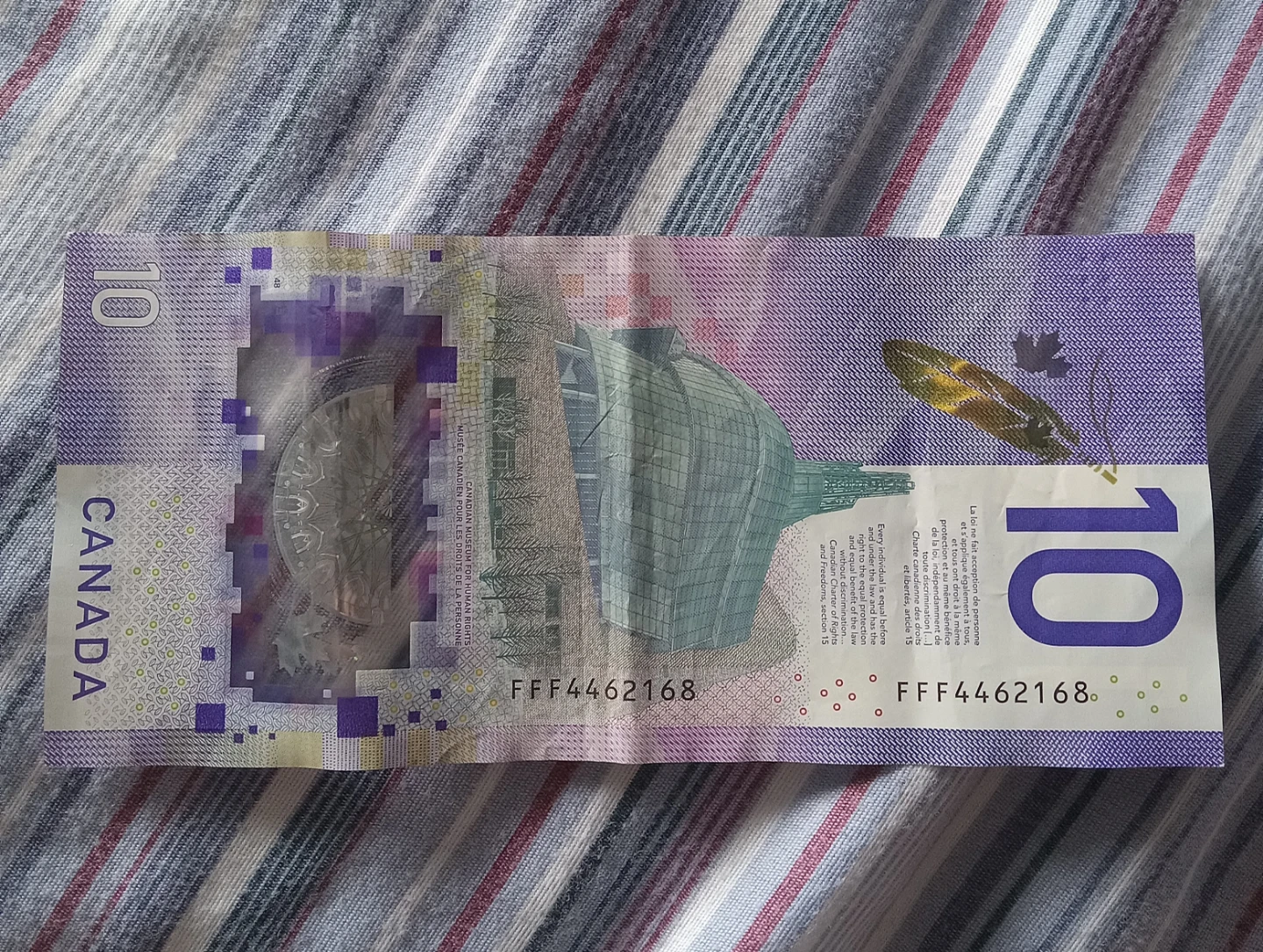 Canada 10 Dollar Bill Triple F Serial # Prefix