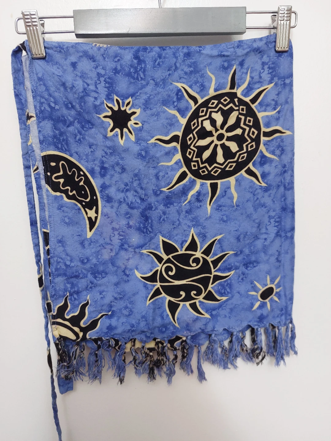 Vintage Venus Blue Sun and Moon Print Rayon Wrap Skirt