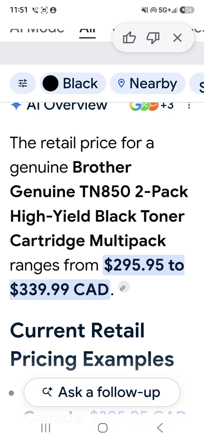 Brother TN850 High Yield Black Toner Cartridge 2-Pack - photo 2