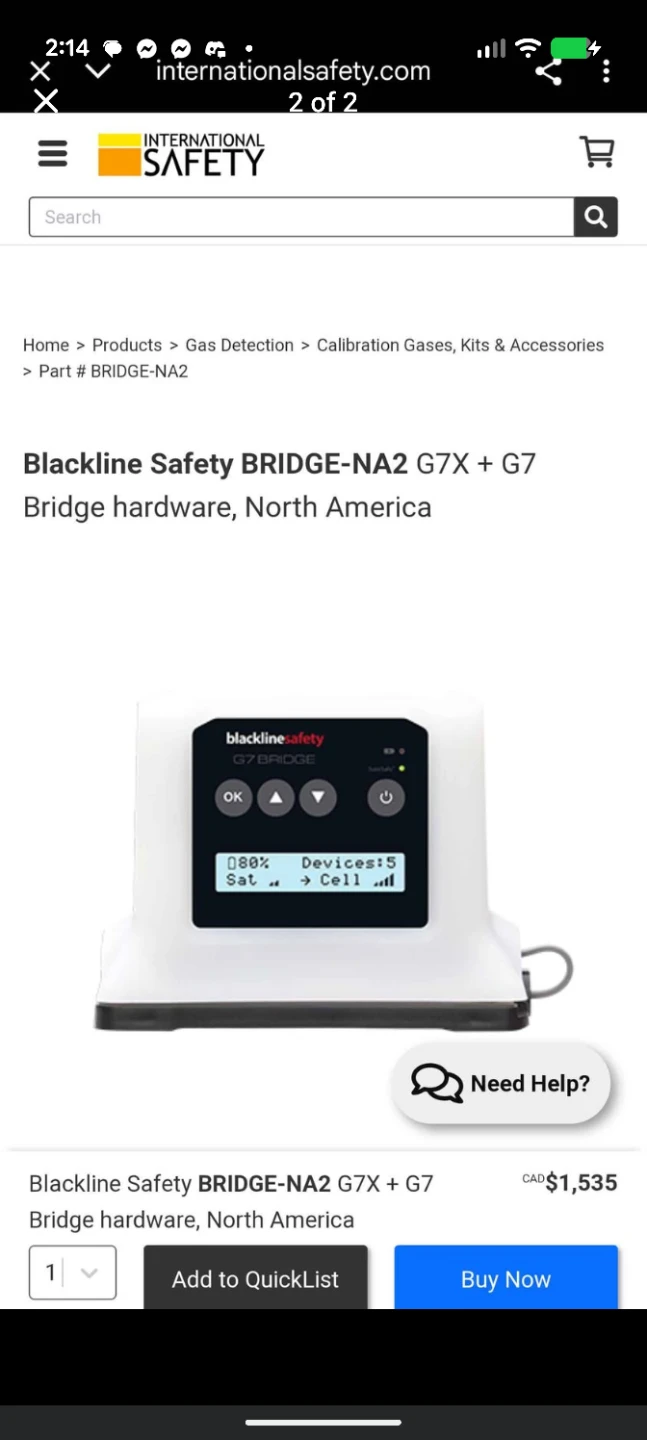 Blackline Safety G7x Multi-Gas Sensor Monitor