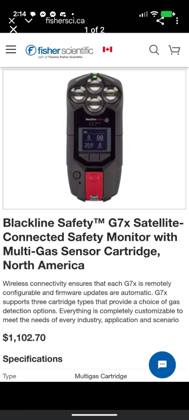 Blackline Safety G7x Multi-Gas Sensor Monitor - photo 2