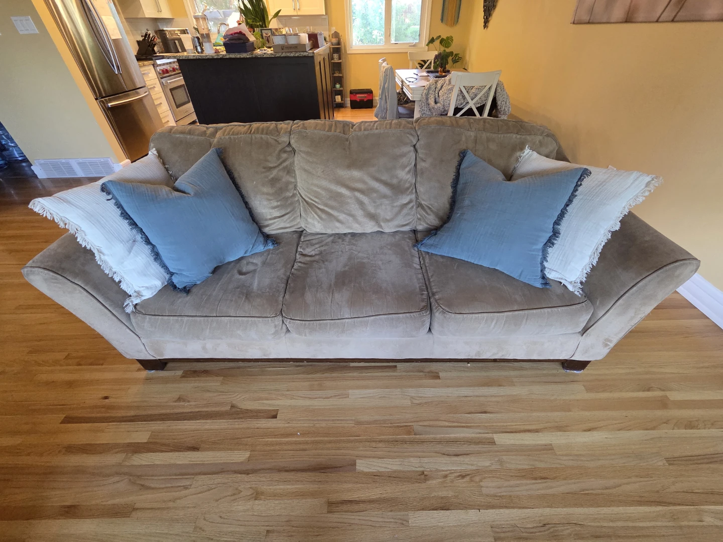 Tan Sofa and Loveseat Set