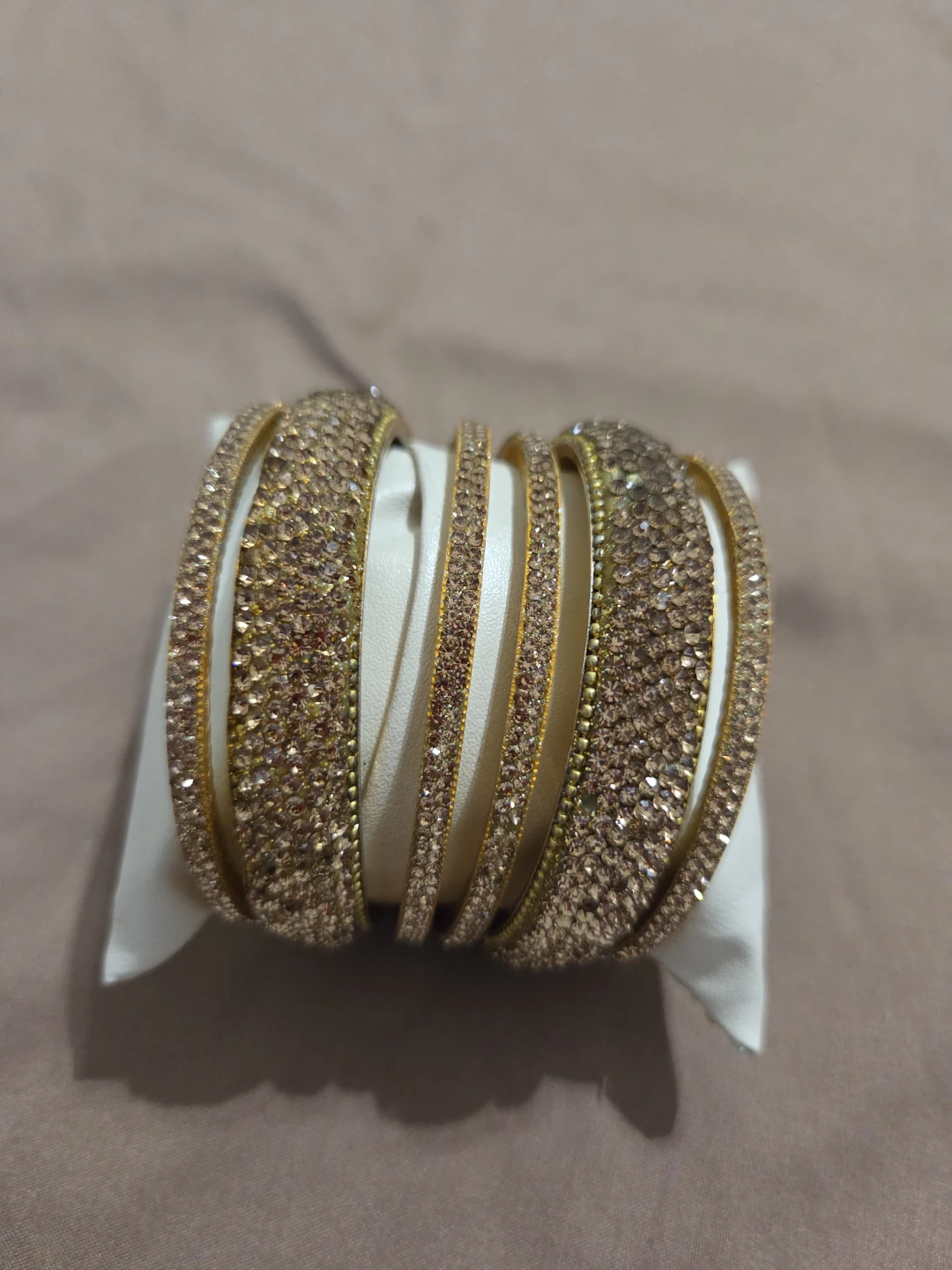 Set of 6 Gold & Crystal Bangles - photo 2