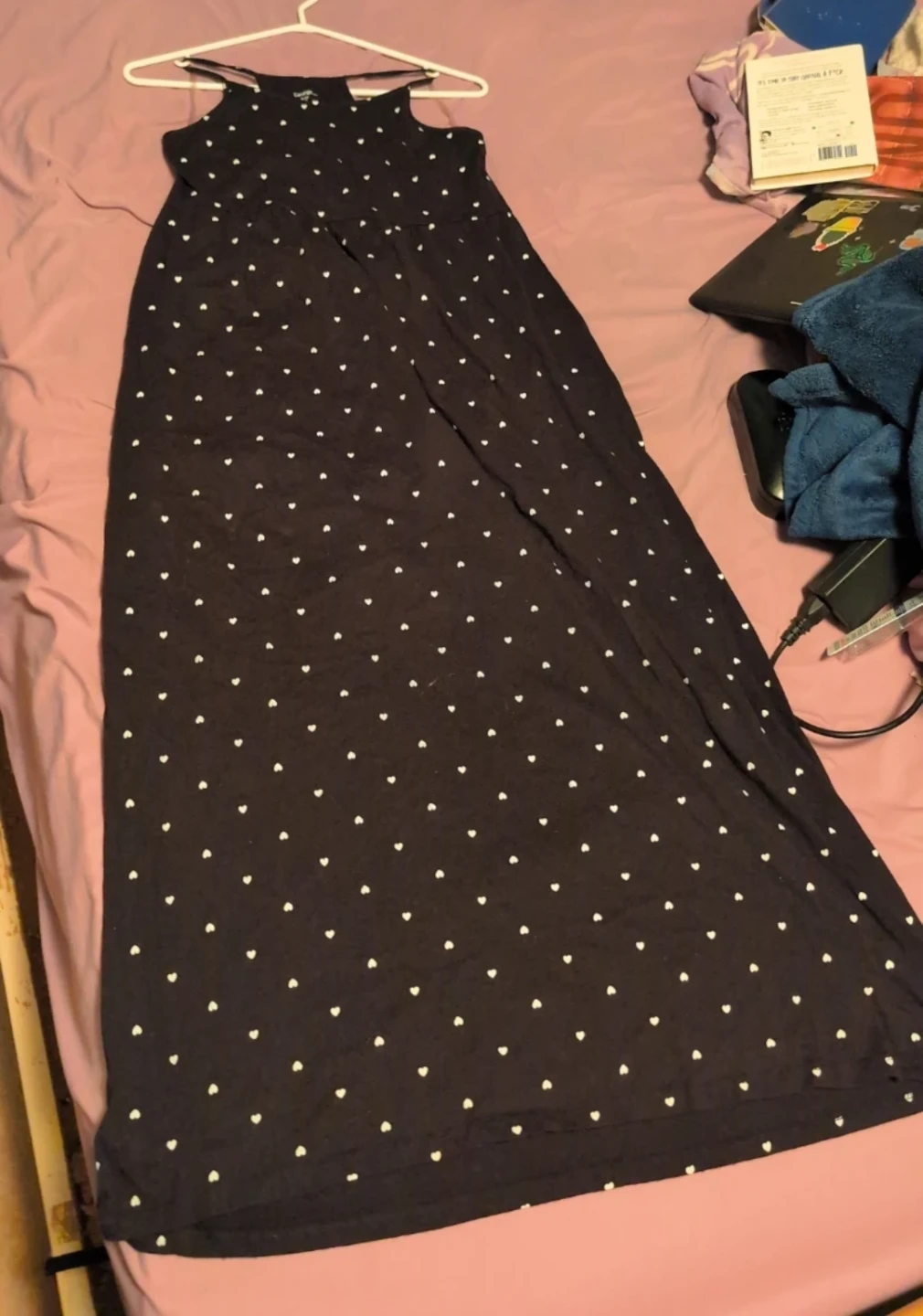 George Girls Black Heart Print Maxi Dress Size 16 - photo 2