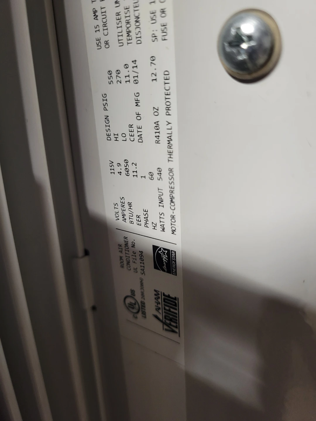 GE Room Air Conditioner - photo 2