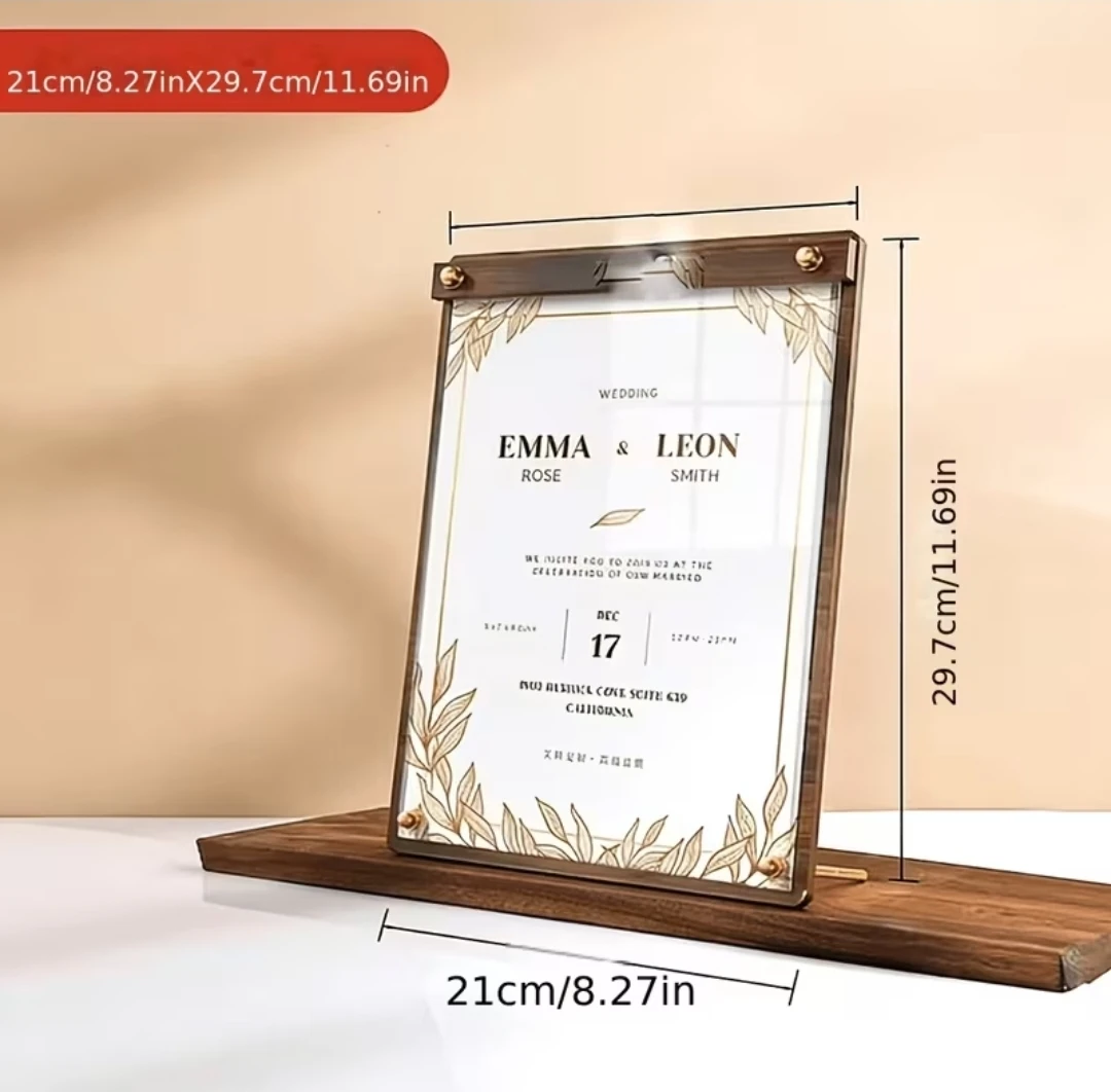 Wooden Display Stand with Clear Acrylic Panel