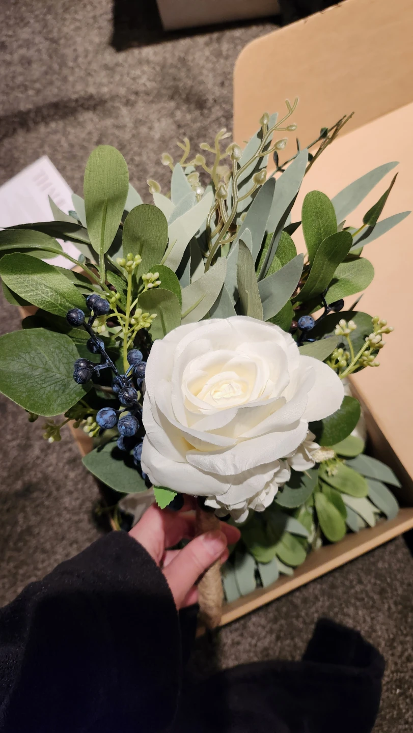 White Rose and Blueberry bouquet Set - photo 2