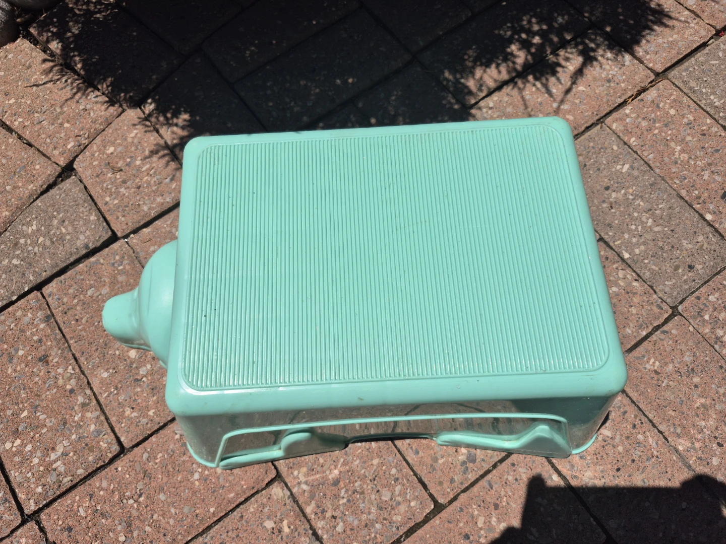 Teal Step Stool with Dog Face Design - photo 3