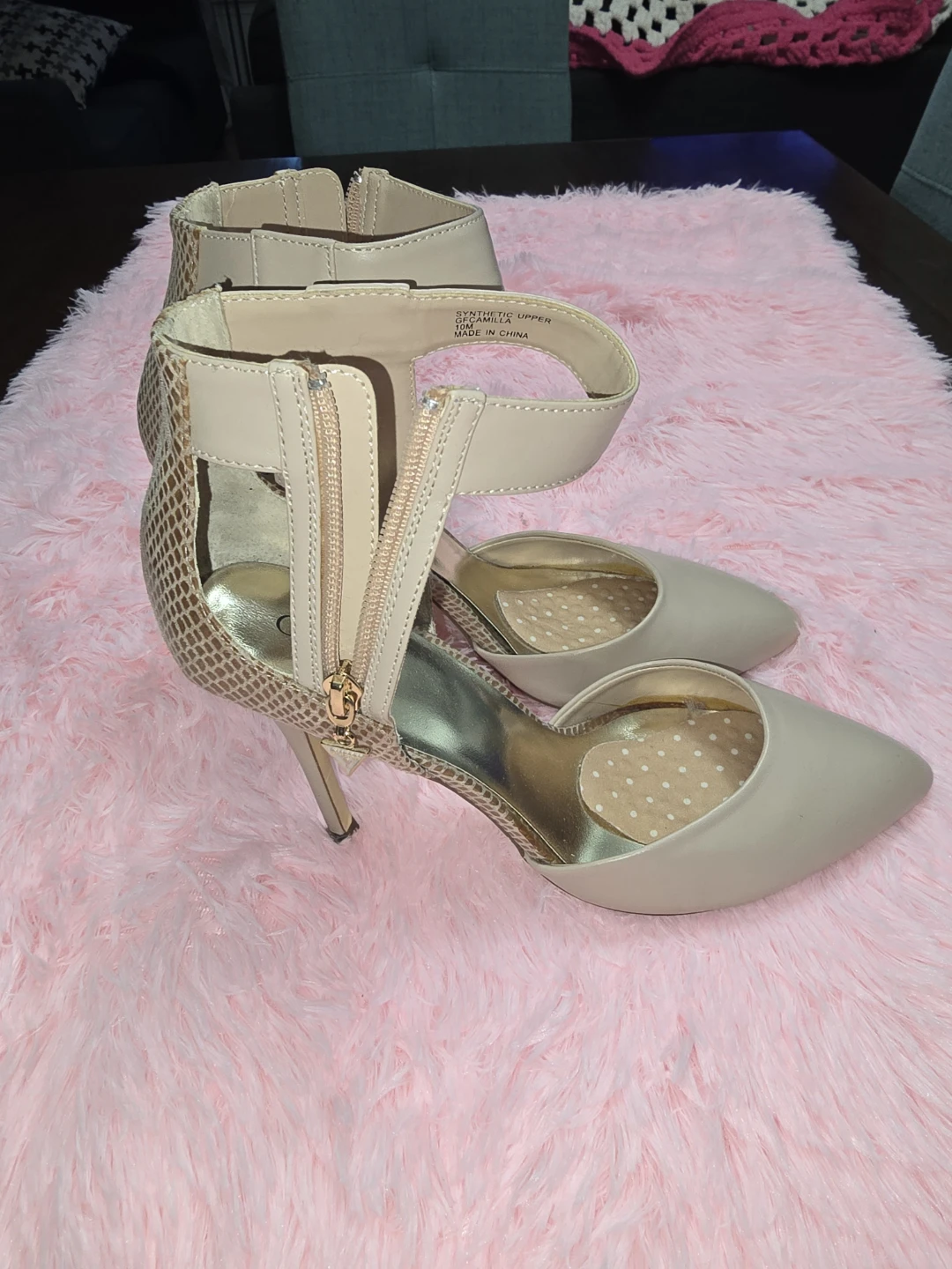 Guess Heels Beige Ankle Strap Pumps - photo 3