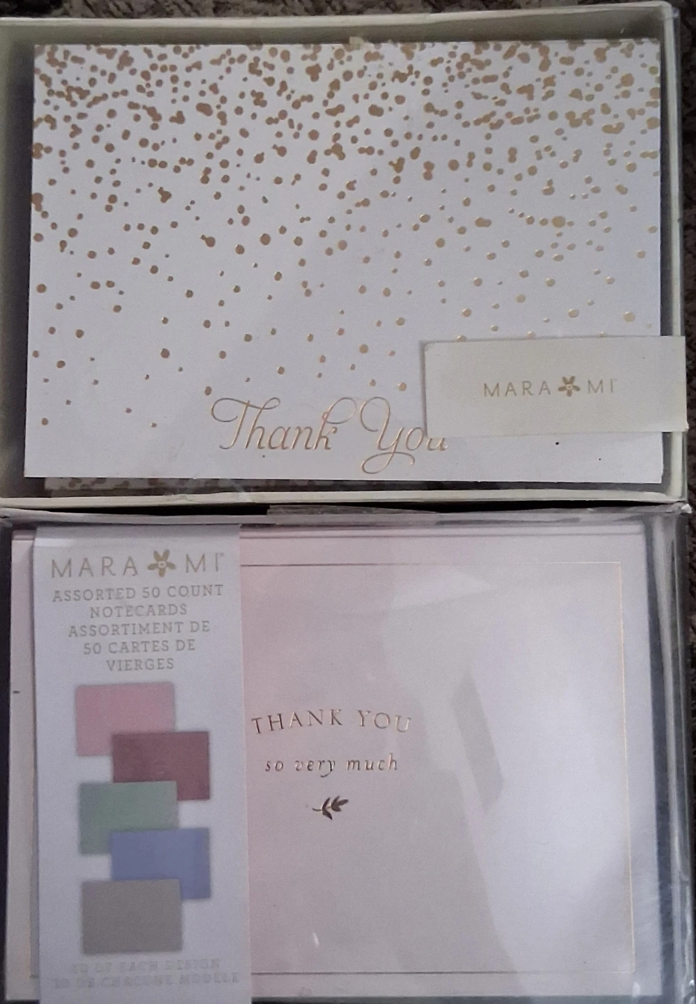 Mara Mi Thank You Notecards - 50 Count Assorted