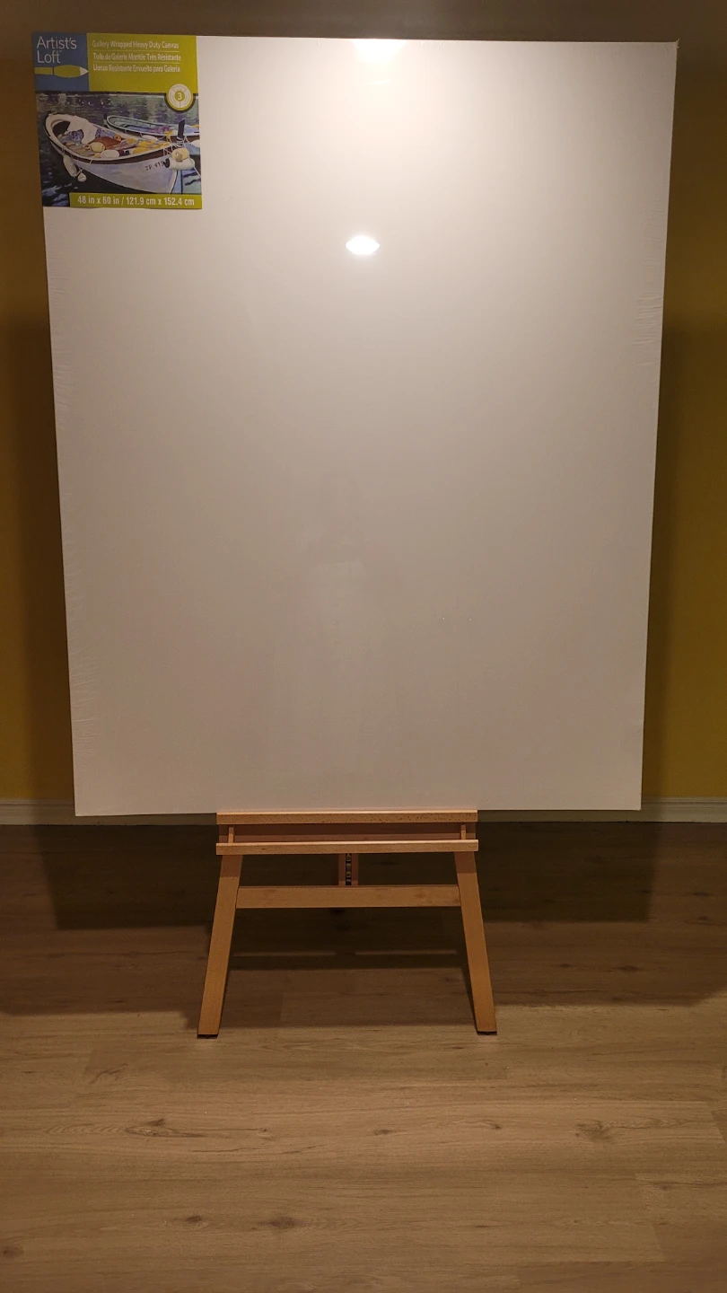 Artist's Loft Wooden Easel and 48" x 60" Canvas