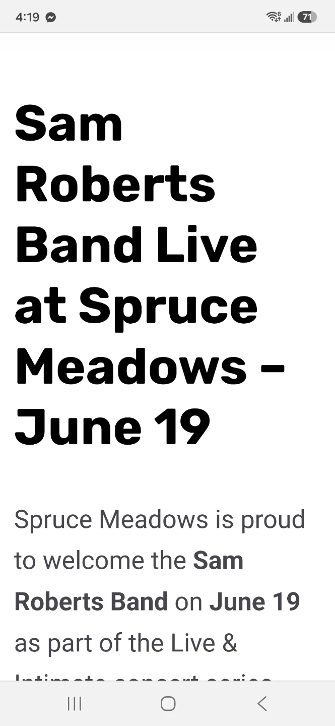 4 TICKETS - Sam Roberts Band Live at Spruce Meadows - June 19