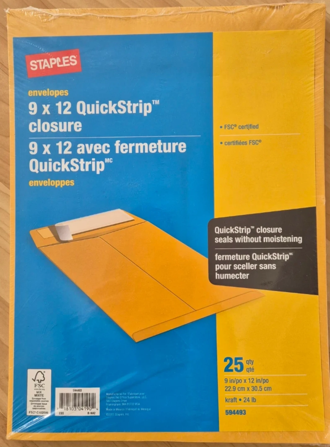 Staples 9 x 12 QuickStrip Envelopes - 25 Count - photo 2