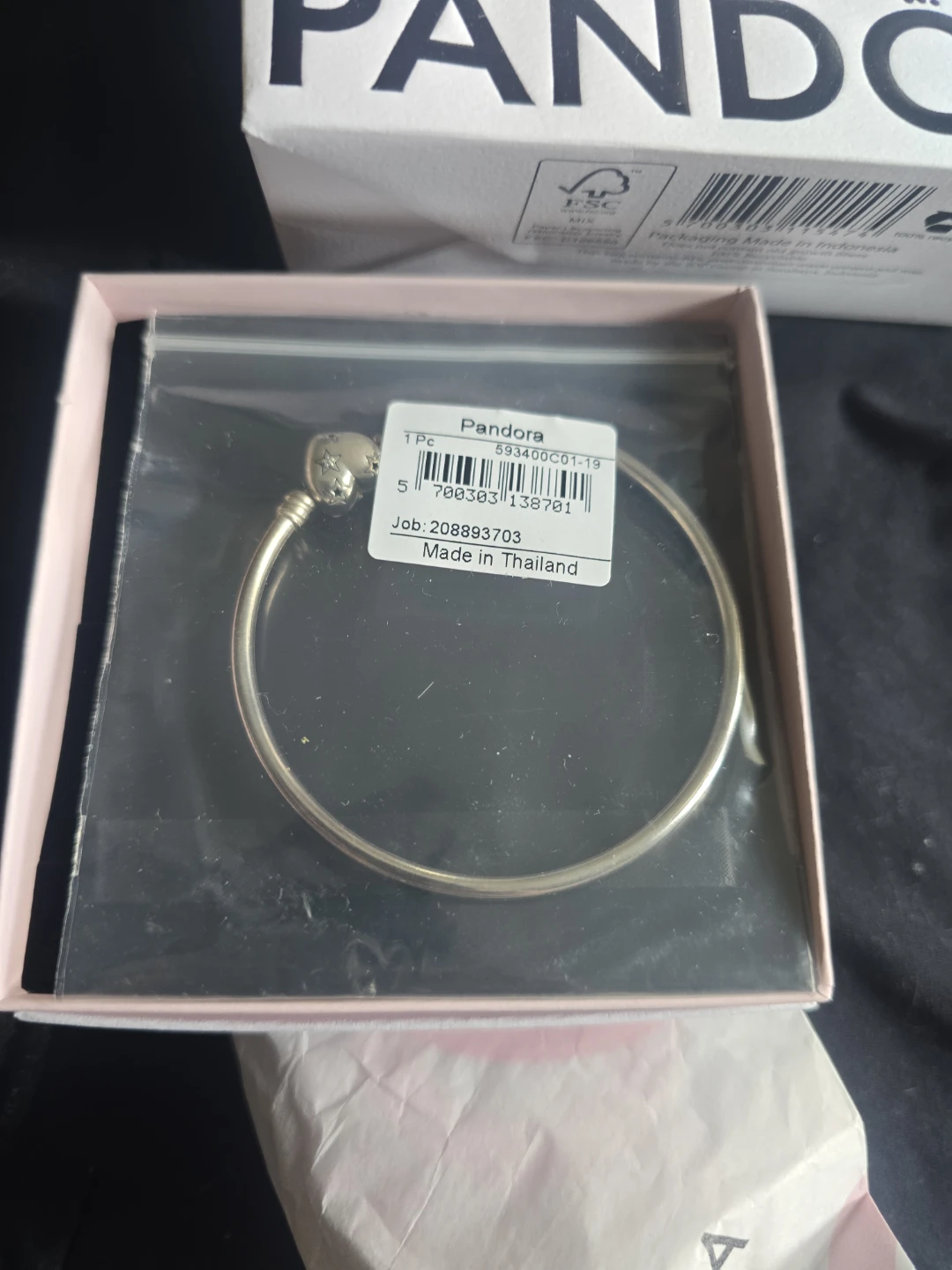 Pandora Sterling Silver Bracelet with Heart Clasp - photo 3