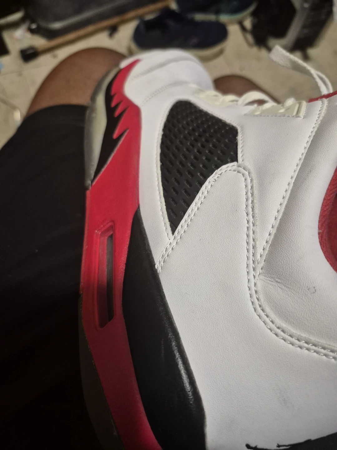 Air Jordan 5 Low White Red Basketball Shoes - photo 4