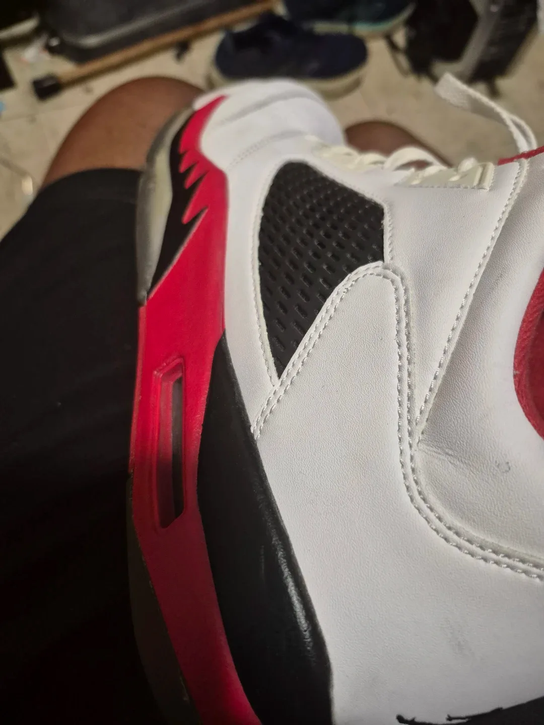 Air Jordan 5 Low White Red Basketball Shoes - photo 4