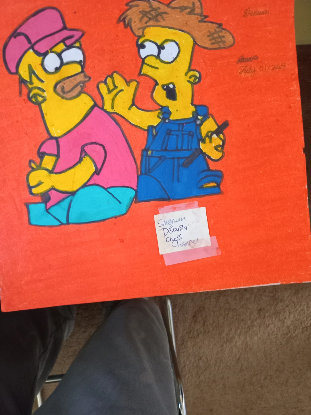 Homer and Bart Simpson Drawing by Custom Artist Sherwin - photo 3
