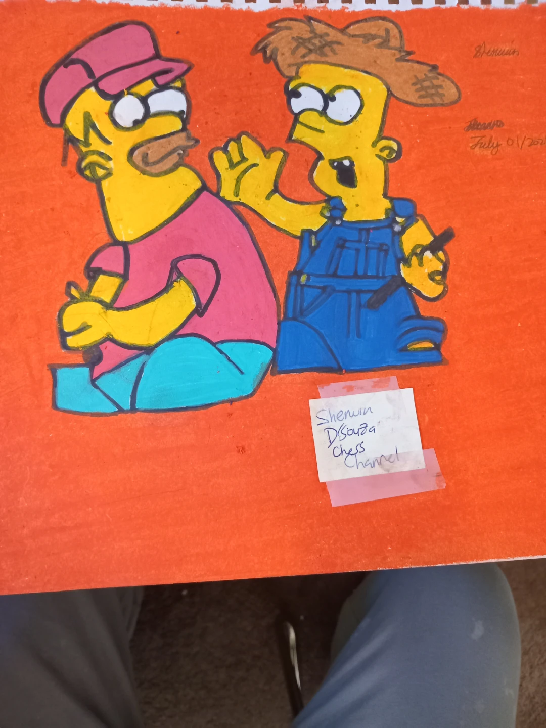 Homer and Bart Simpson Drawing by Custom Artist Sherwin - photo 4