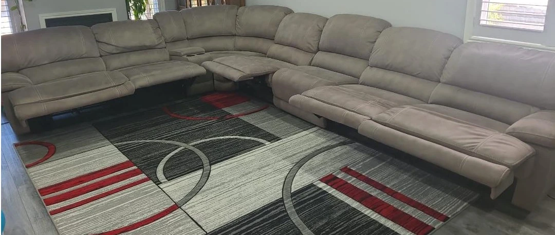 8 Piece large upgraded MicroSuede Reclining sectional . - photo 4
