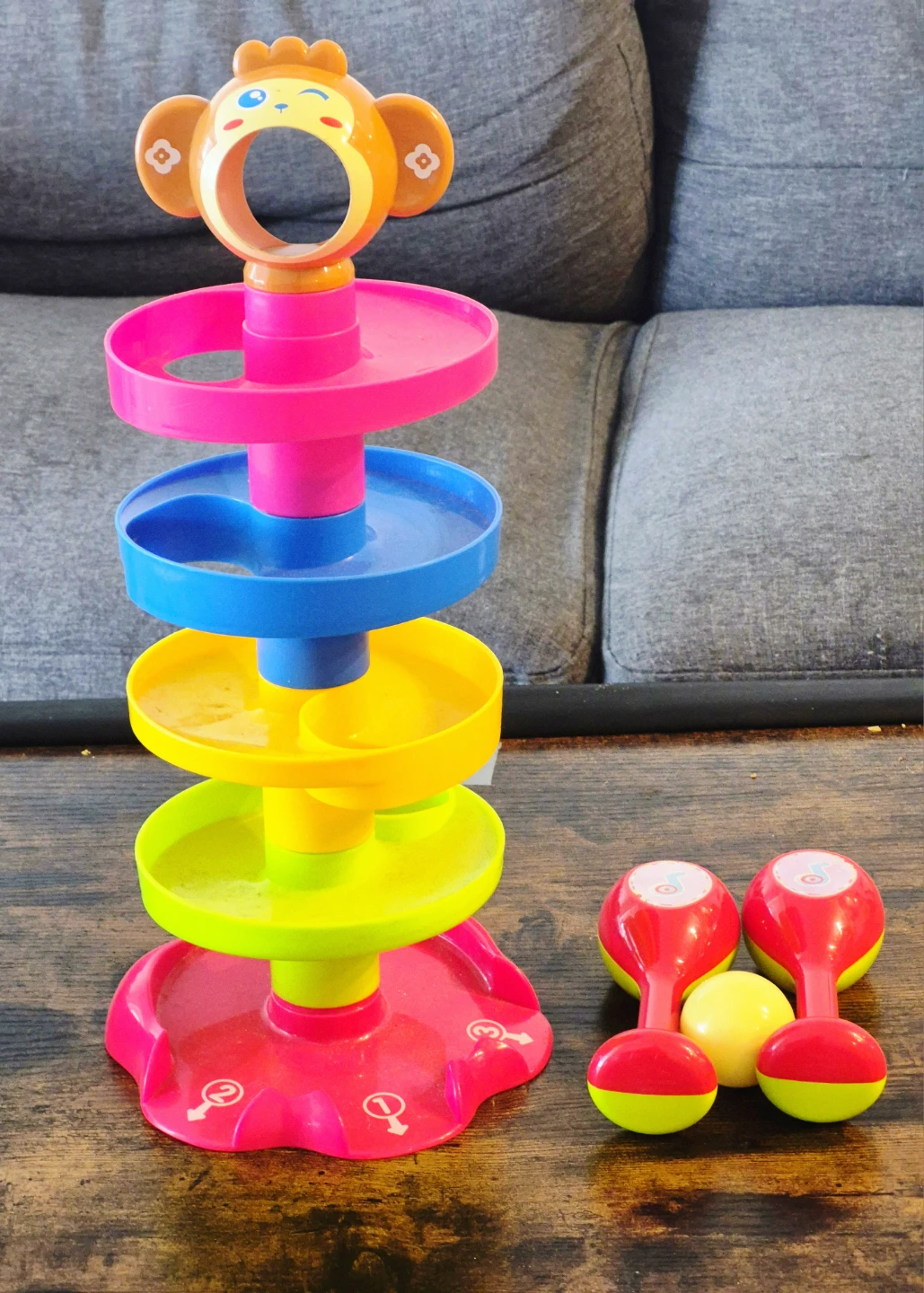 Baby Toy Ball Drop Tower with Maracas