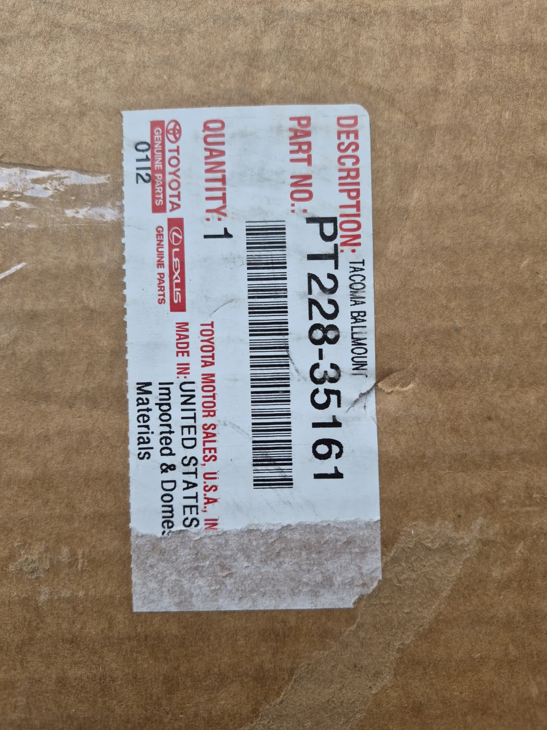 Toyota Tacoma Ball Mount PT228-35161 - photo 2