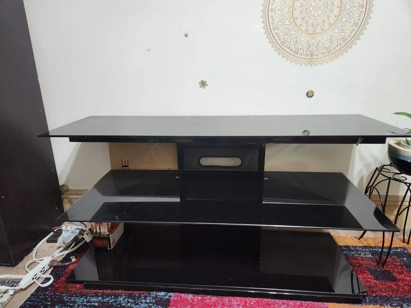 Black Glass TV Stand - photo 3