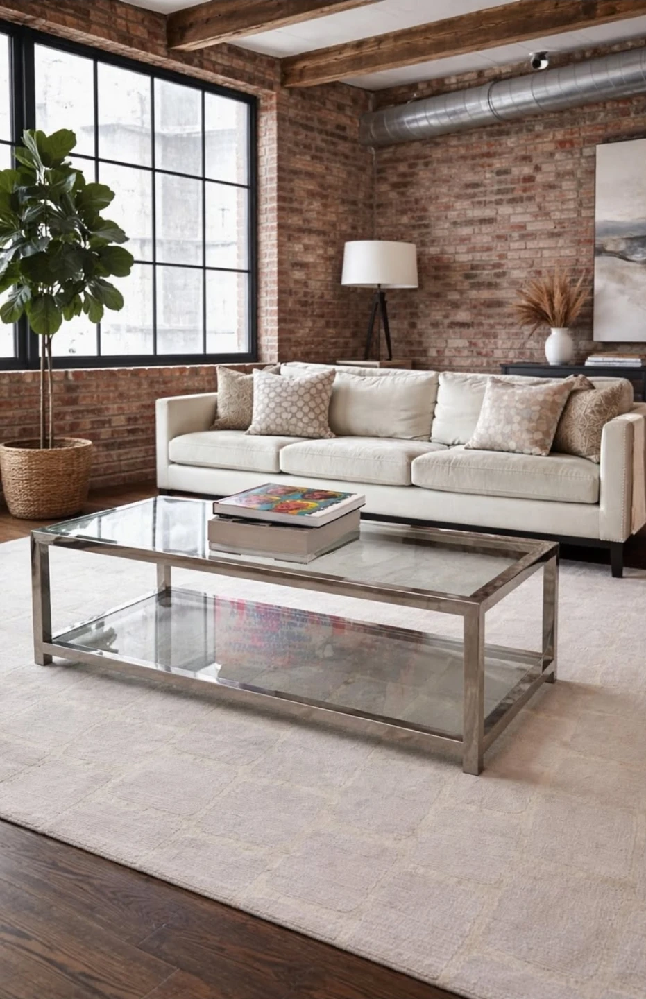 De Boers XL chrome and glass coffee table