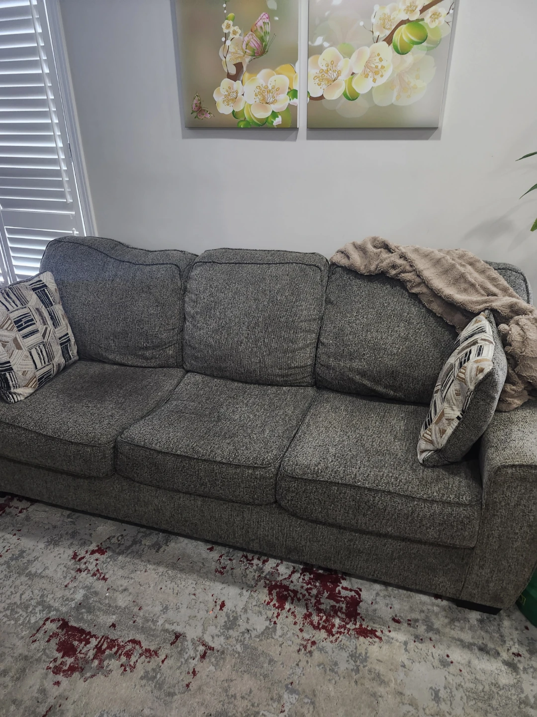 Grey Fabric Loveseat and Sofa Set - photo 2