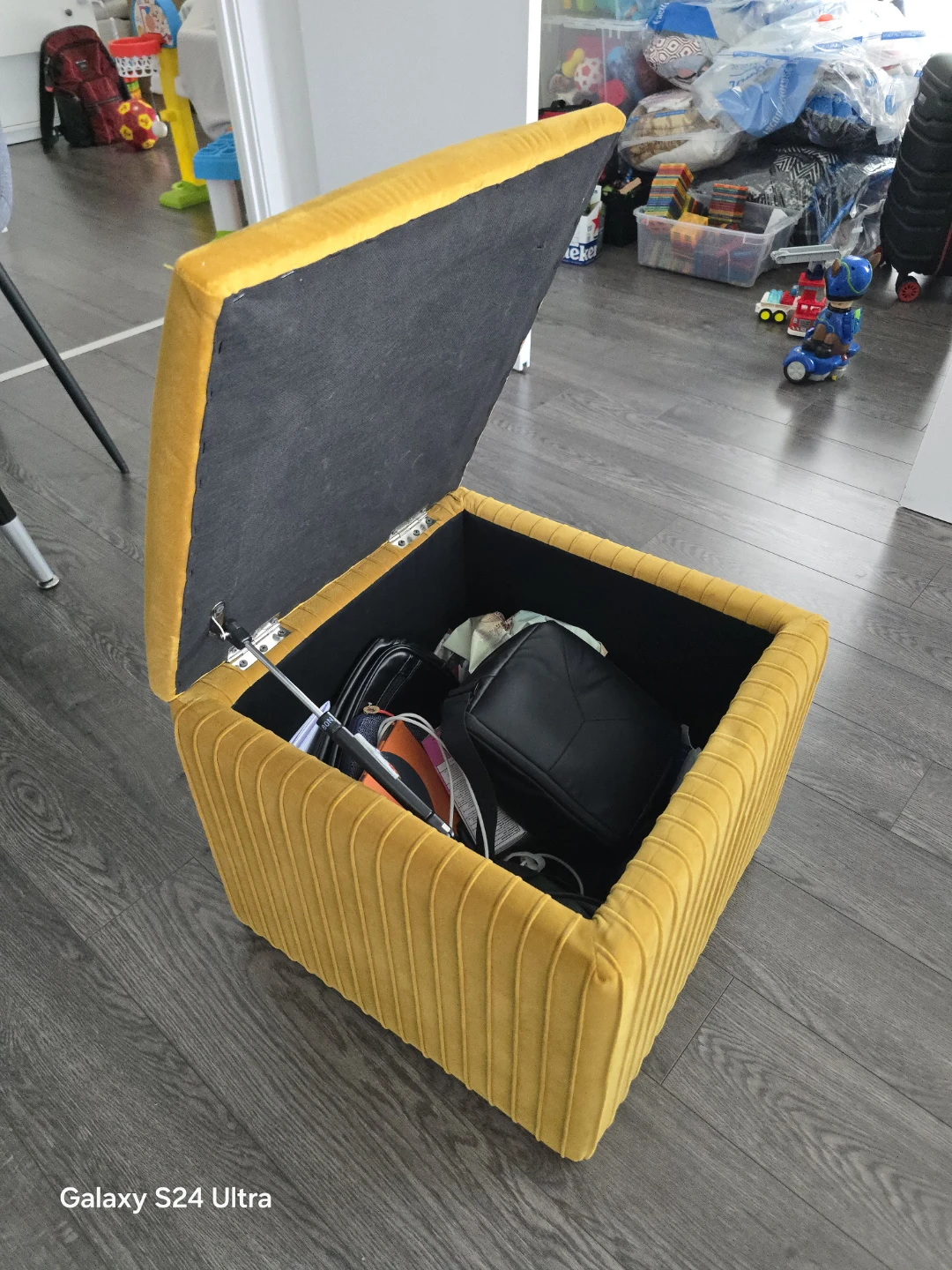 Yellow Storage Ottoman