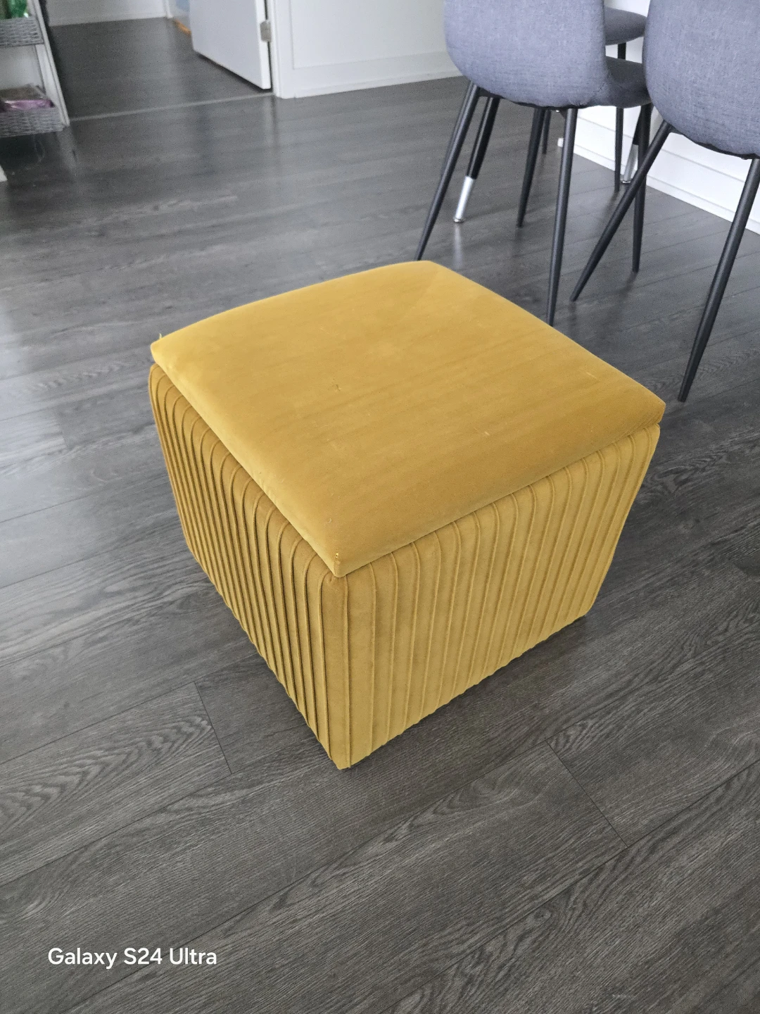 Yellow Storage Ottoman - photo 2