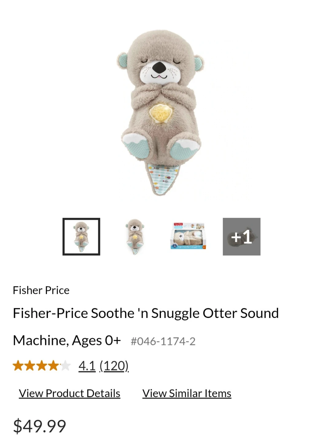Fisher-Price Soothe 'n Snuggle Otter Sound Machine Toy - photo 3