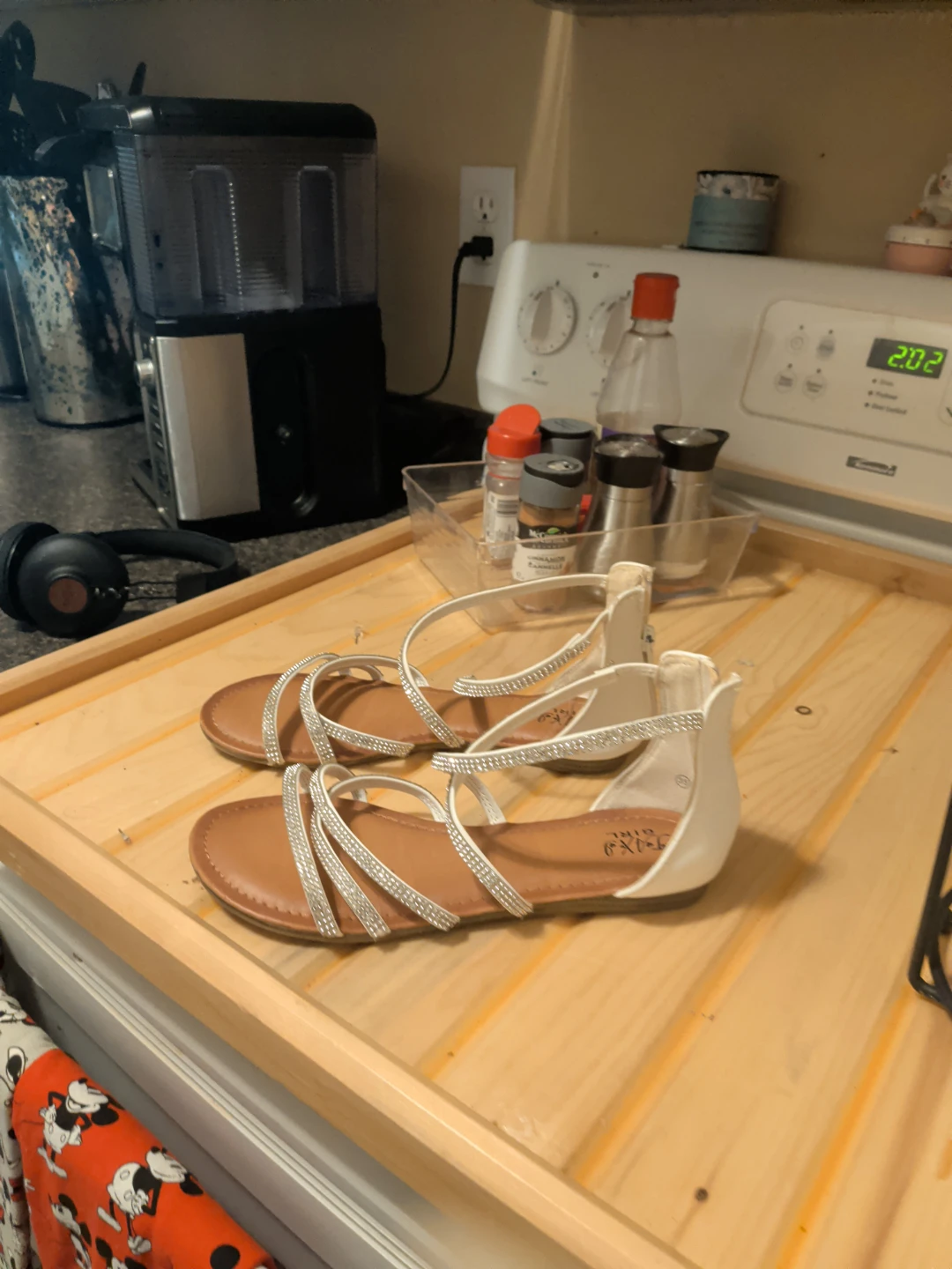 White and Silver Rhinestone Sandals - photo 2