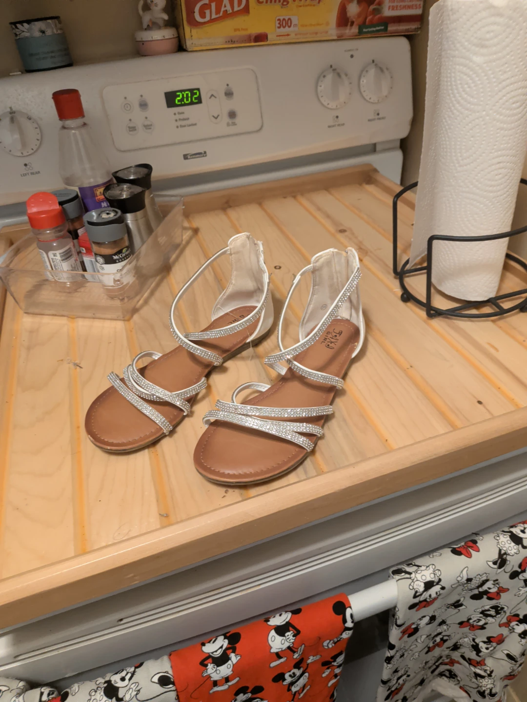 White and Silver Rhinestone Sandals - photo 3
