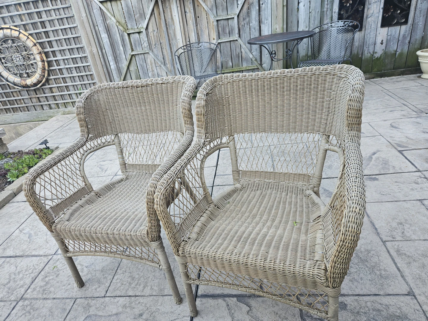 Wicker Patio Chairs - Set of 2