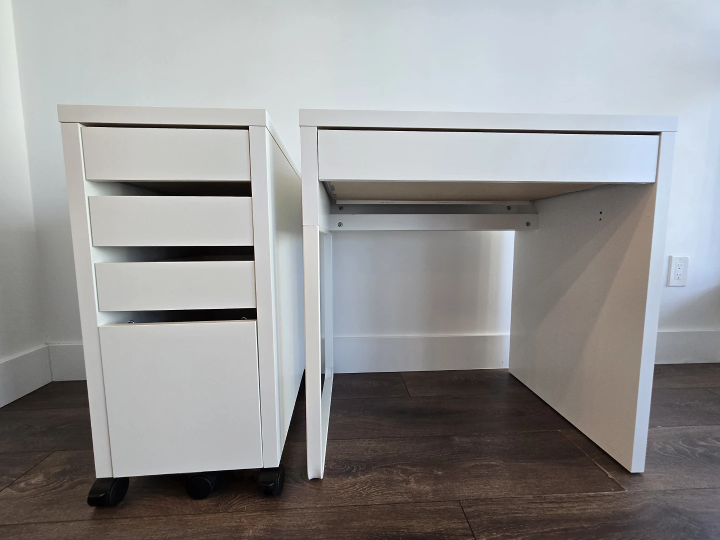 IKEA MICKE White Desk & Drawer - photo 2
