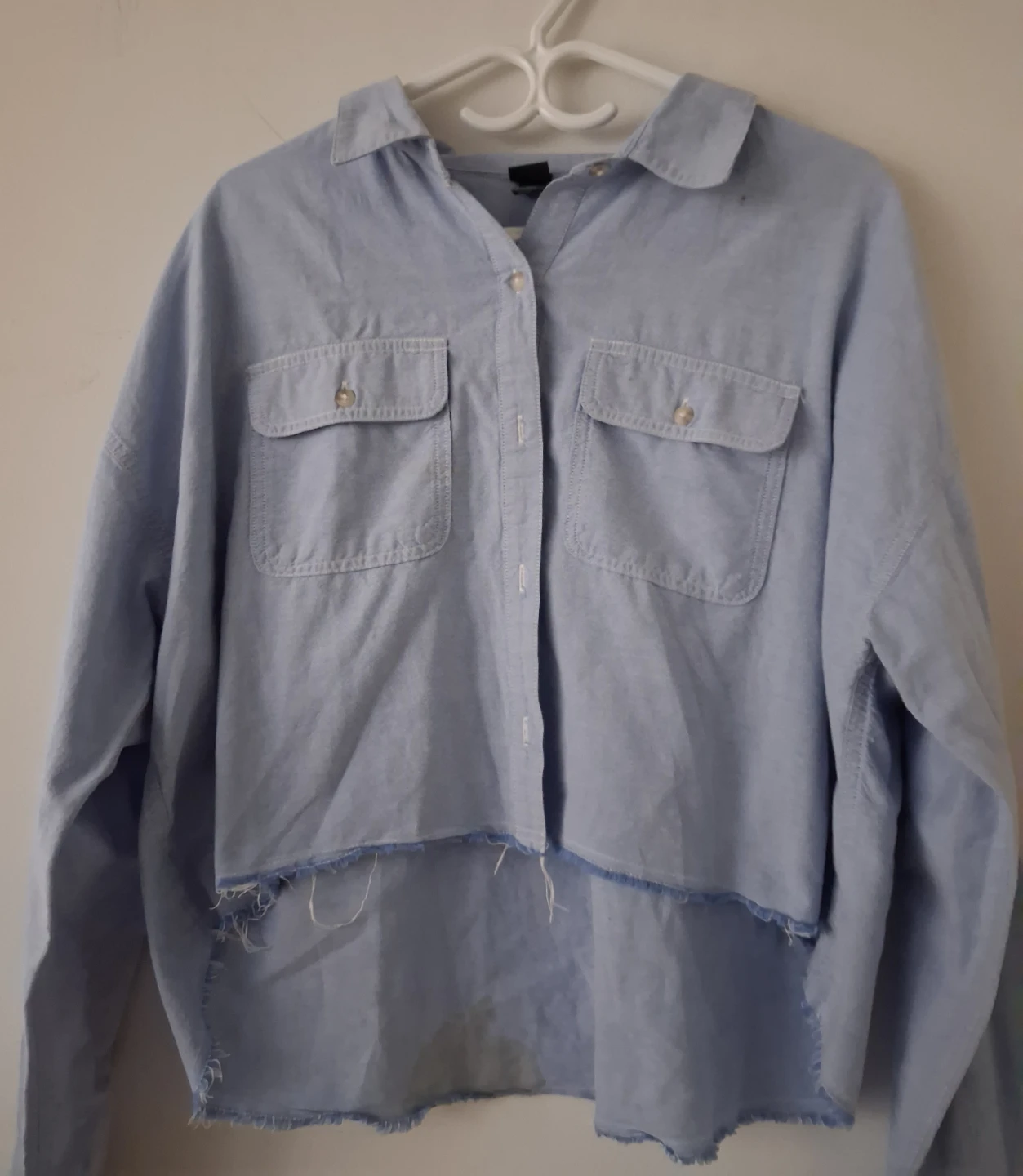 Wild Fable Light Blue Cropped Button-Up Shirt - photo 4