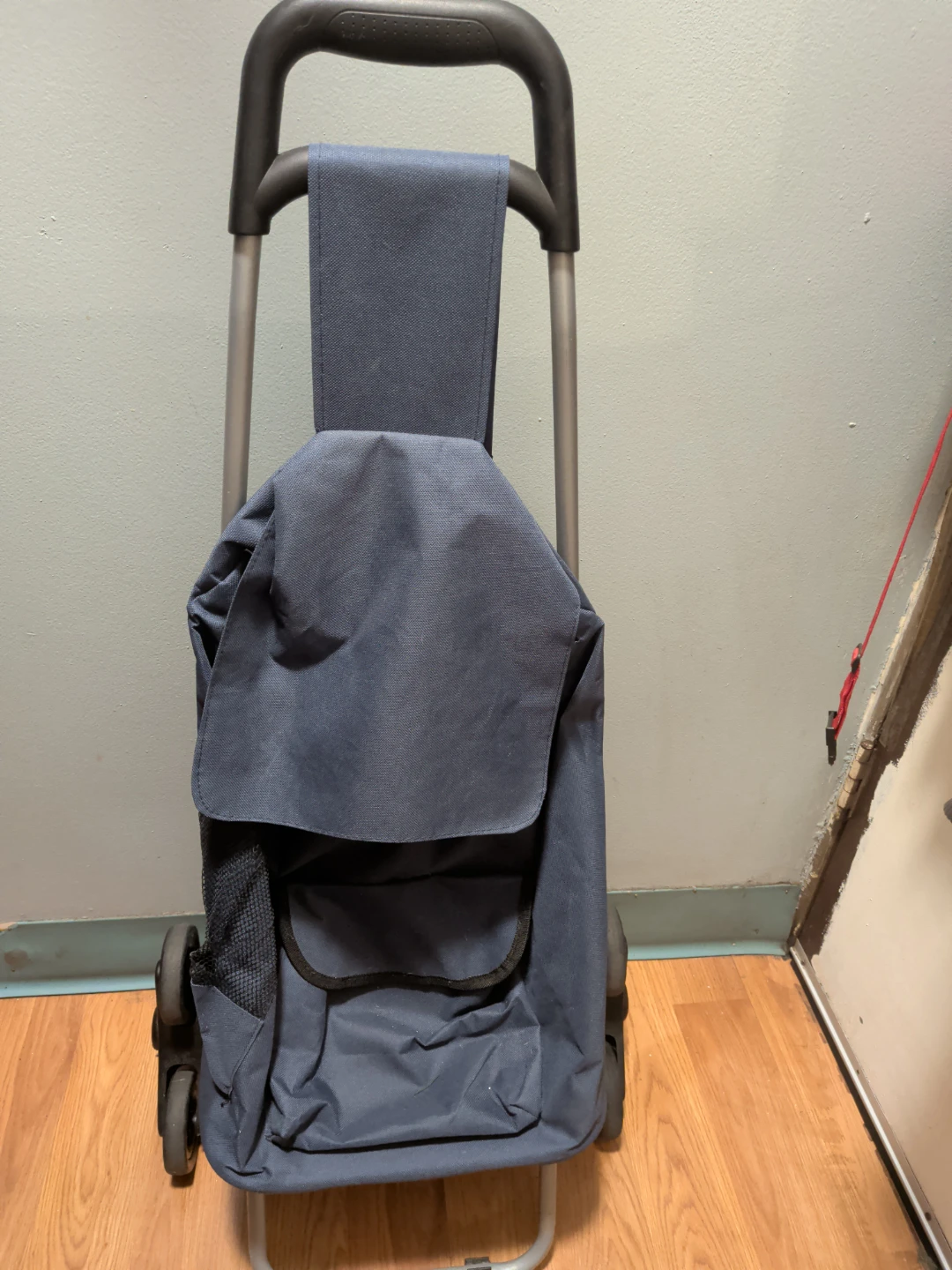 Blue Rolling Shopping Cart