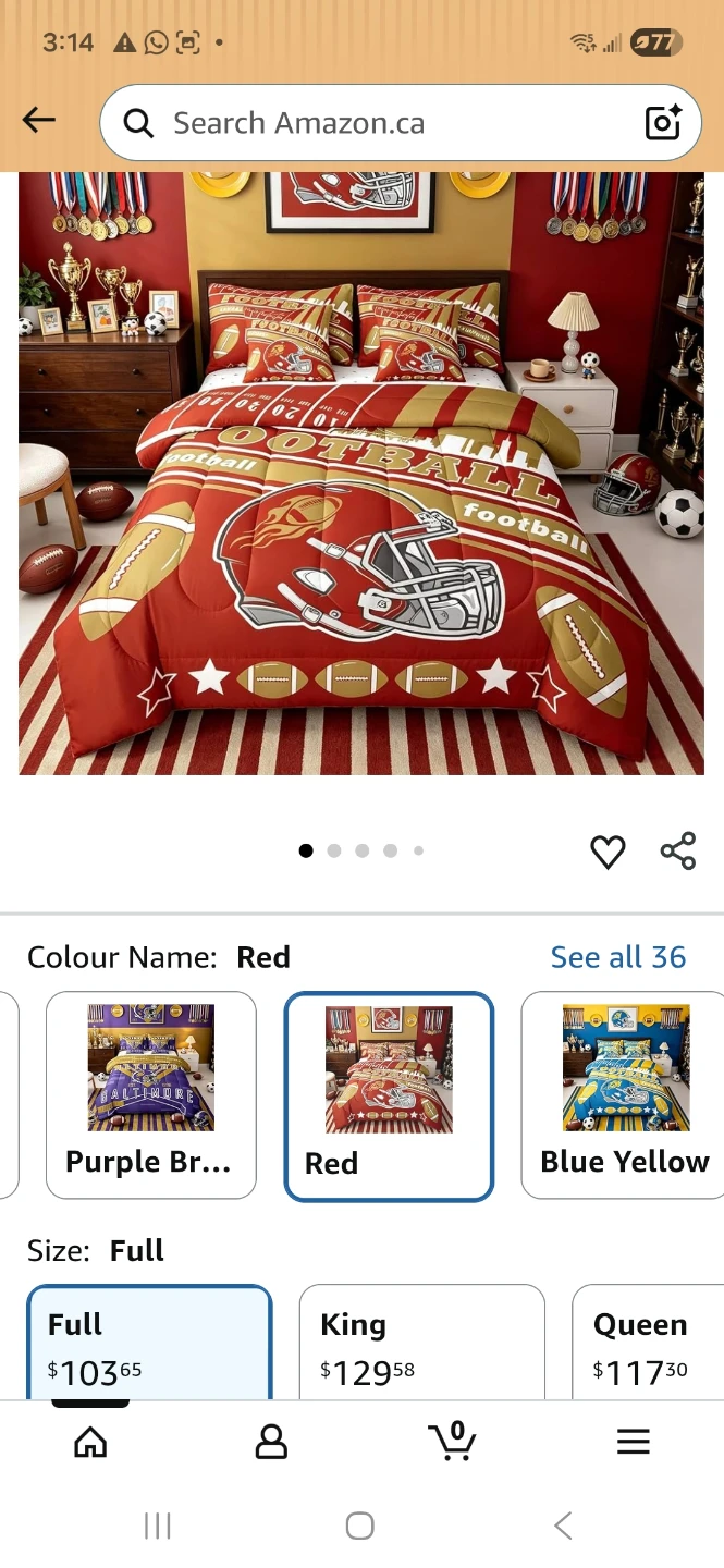 Full Size Red Football Comforter Set - photo 3