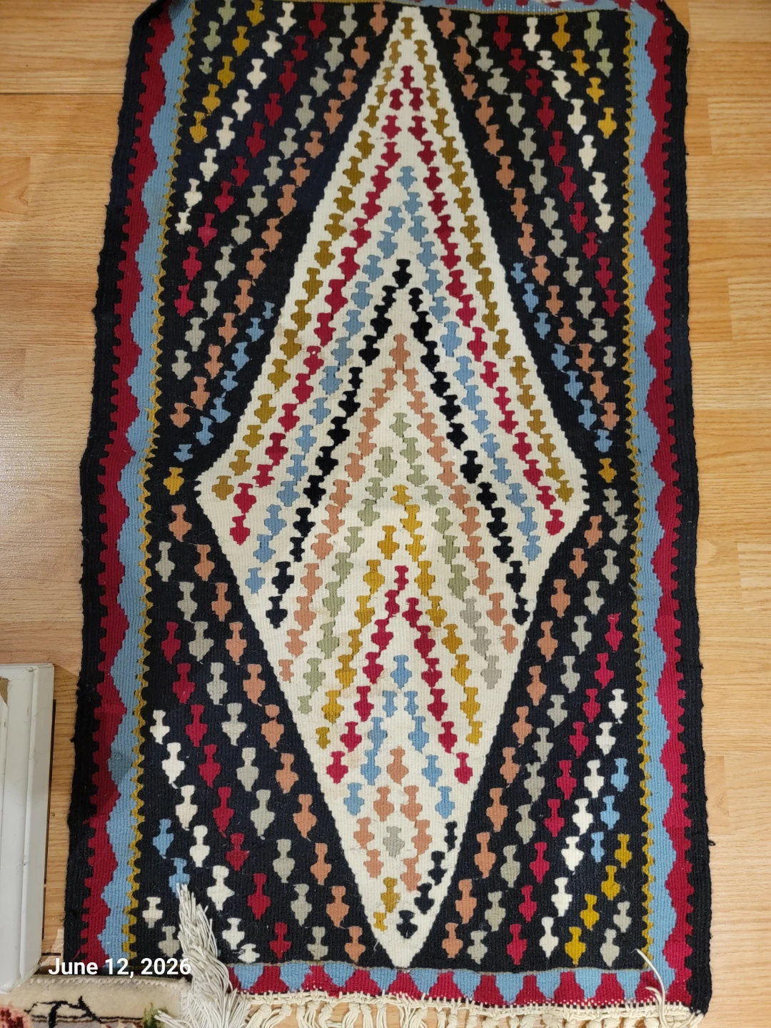 2 pieces Decorative Kilim Rug with Diamond Pattern - photo 2